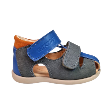 INCALTAMINTE - Sandale Baieti Hokide cu talonet Piele Naturala Gri Albastru HK186GRAB