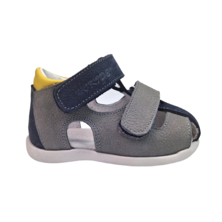 INCALTAMINTE - Sandale Baieti Hokide cu talonet Piele Naturala Gri HK186GR