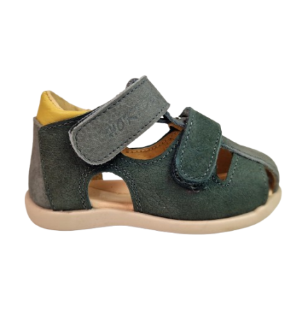 INCALTAMINTE - Sandale Baieti Hokide cu talonet Piele Naturala Gri HK186GR2