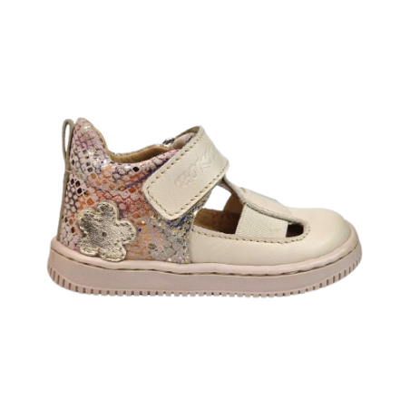 INCALTAMINTE - Sandale Fete Hokide cu talonet Piele Naturala Bej HK433BJ