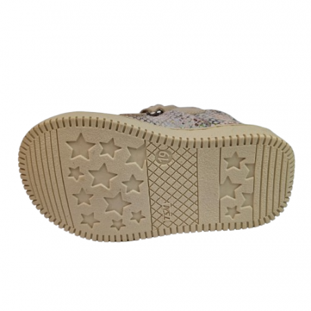 Sandale Fete Hokide cu talonet Piele Naturala Crem HK386CM [4]