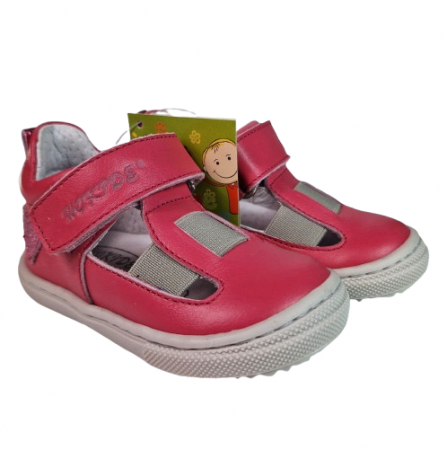 Sandale Fete Hokide cu talonet Piele Naturala Fucsia HK433FS [5]