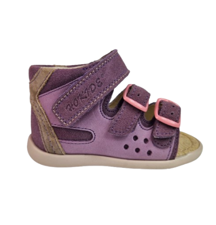 INCALTAMINTE - Sandale Fete Hokide cu talonet Piele Naturala Mov Deschis HK255MVD