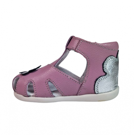 Sandale Fete Hokide cu talonet Piele Naturala Mov HK077MV [2]
