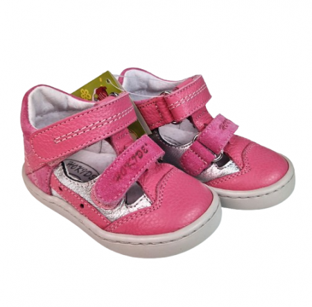 Sandale Fete Hokide cu talonet Piele Naturala Roz-Gri HK386RZGR [5]