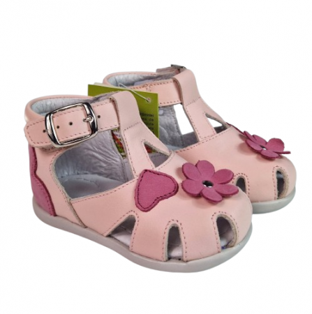 Sandale Fete Hokide cu talonet Piele Naturala Roz HK077RZ [5]