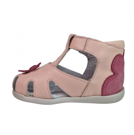 Sandale Fete Hokide cu talonet Piele Naturala Roz HK077RZ [2]