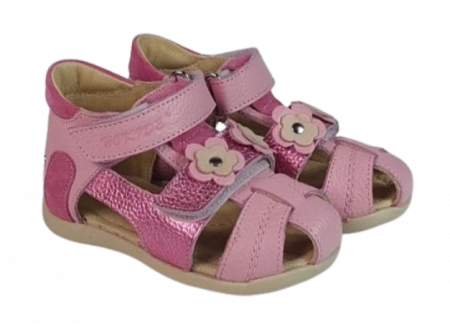 Sandale Fete Hokide cu talonet Piele Naturala Roz HK405RZ [5]
