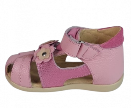 Sandale Fete Hokide cu talonet Piele Naturala Roz HK405RZ [2]