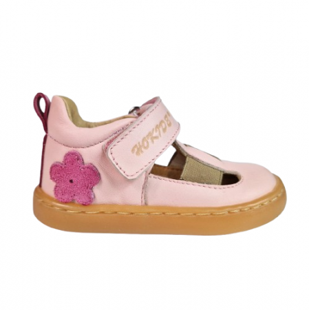 INCALTAMINTE - Sandale Fete Hokide cu talonet Piele Naturala Roz HK433RZ