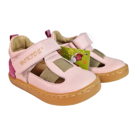 Sandale Fete Hokide cu talonet Piele Naturala Roz HK433RZ [5]