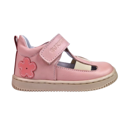 INCALTAMINTE - Sandale Fete Hokide cu talonet Piele Naturala Roz HK433RZ2