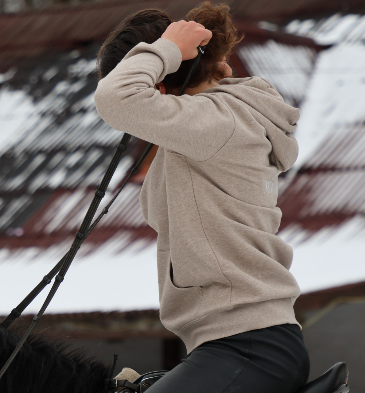 Hanorac cu glugă bej unisex [3]