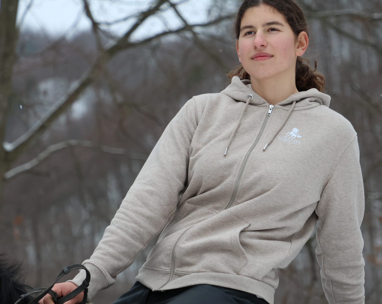 Hanorac cu glugă bej unisex [8]