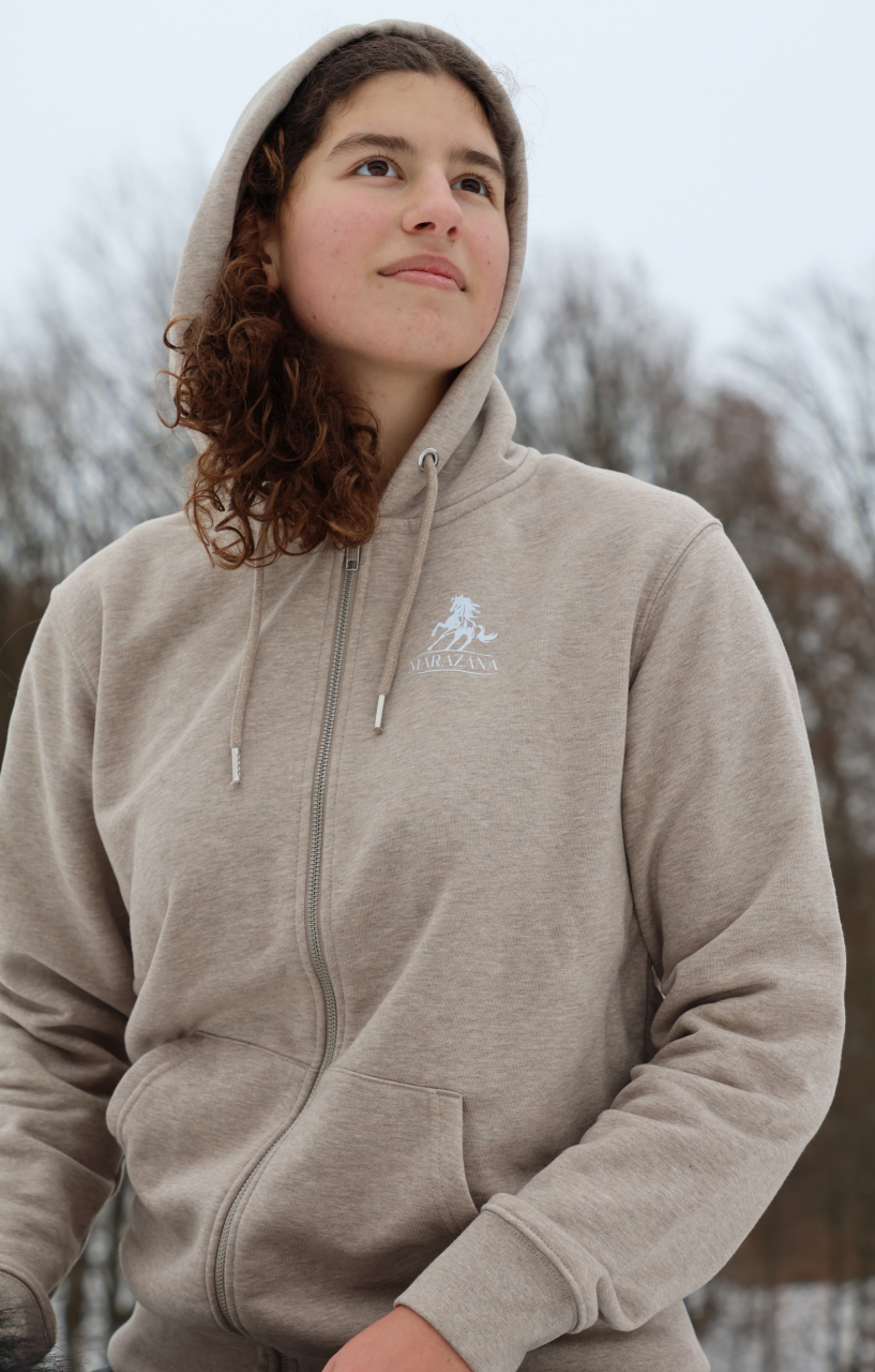 Hanorac cu glugă bej unisex [4]