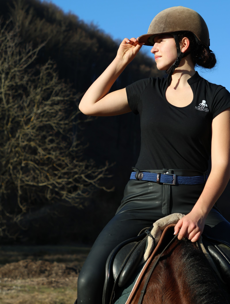 Tricou decolteu rotund - negru / Round neckline t-shirt - black [8]