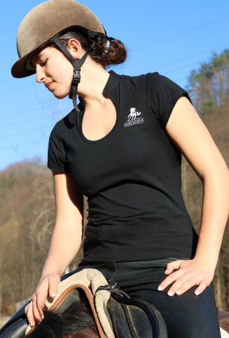 Tricou decolteu rotund - negru / Round neckline t-shirt - black [8]