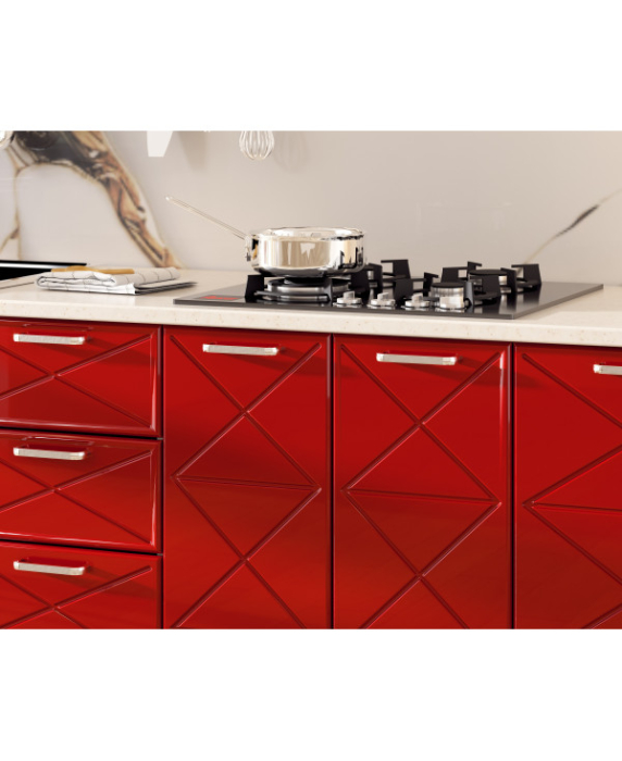 BUCATARIE BOSTON 2.6M MDF ALB/ROSU [5]
