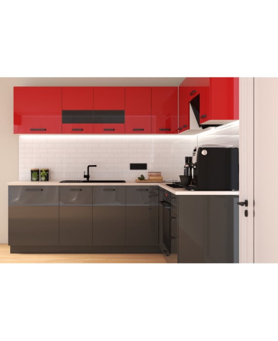 Bucatarie Daria colt V2, Rosu+Antracit [4]