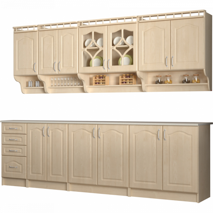 BUCATARIE KORONA MEBEL MDF 2.6M MESTEACAN BLAT INTREG [2]