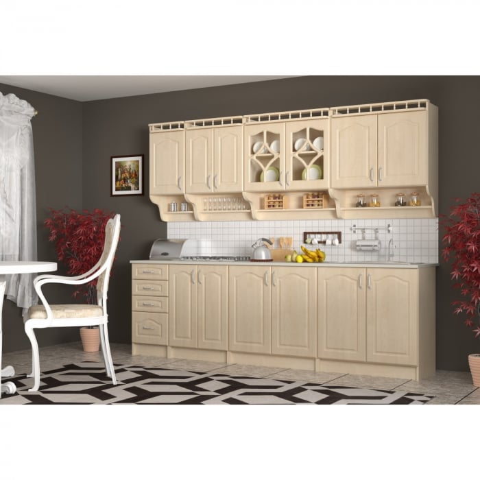 Bucatarie KORONA MEBEL MDF 2.6M MESTEACAN BLAT INTREG [1]