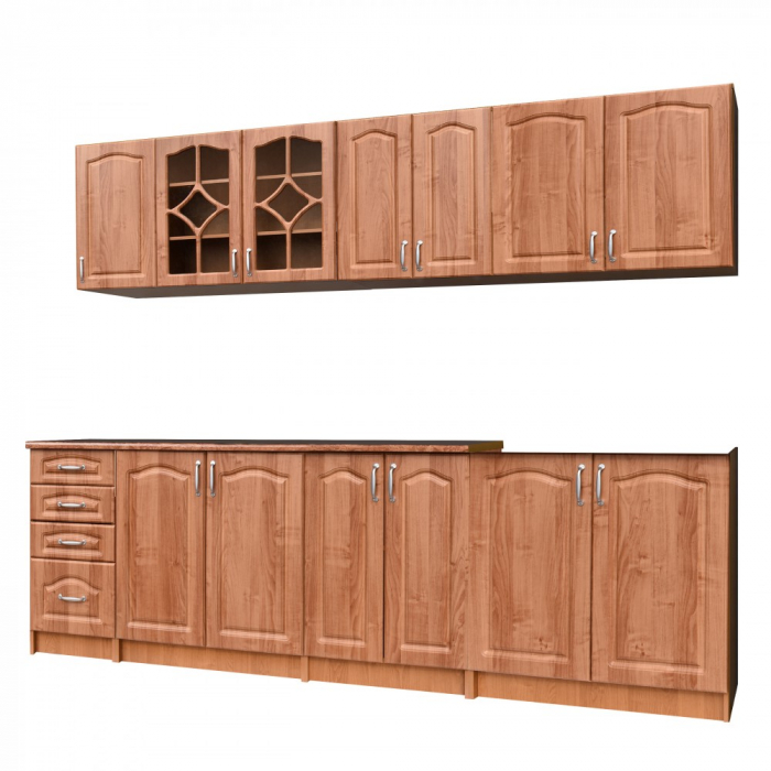 Bucatarie Olea Mebel MDF 2.6M cires cu blat intreg [2]