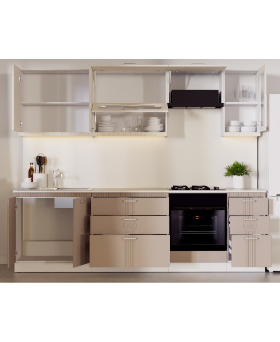 Bucatarie PALERMO 2.62m RO, crem/cappuccino [5]