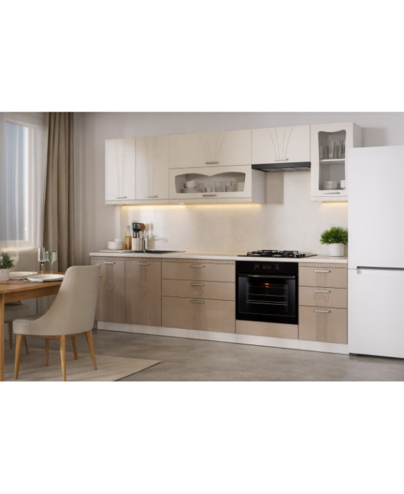 Bucatarie PALERMO 2.62m RO, crem/cappuccino [9]