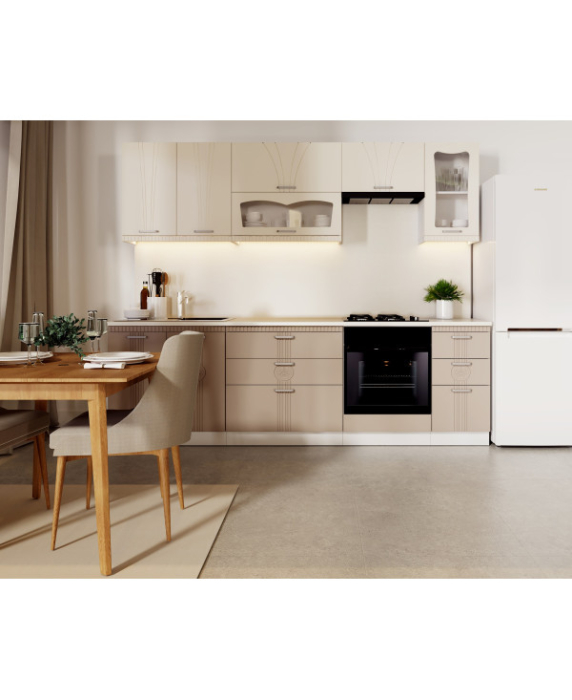 Bucatarie PALERMO 2.62m RO, crem/cappuccino [7]