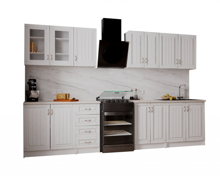 Bucatarie Provence RO 2.6m MDF, Alb [7]