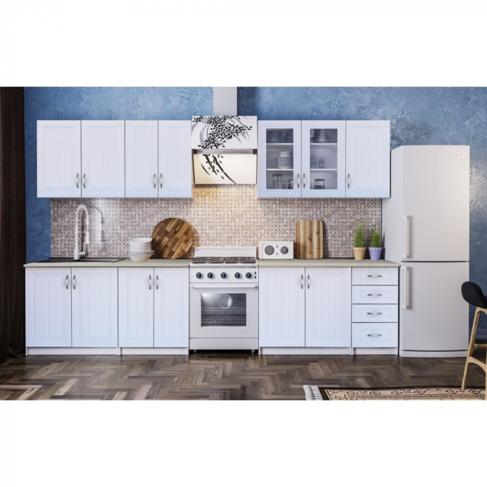 Bucatarie Provence RO 2.6m MDF, Alb [2]