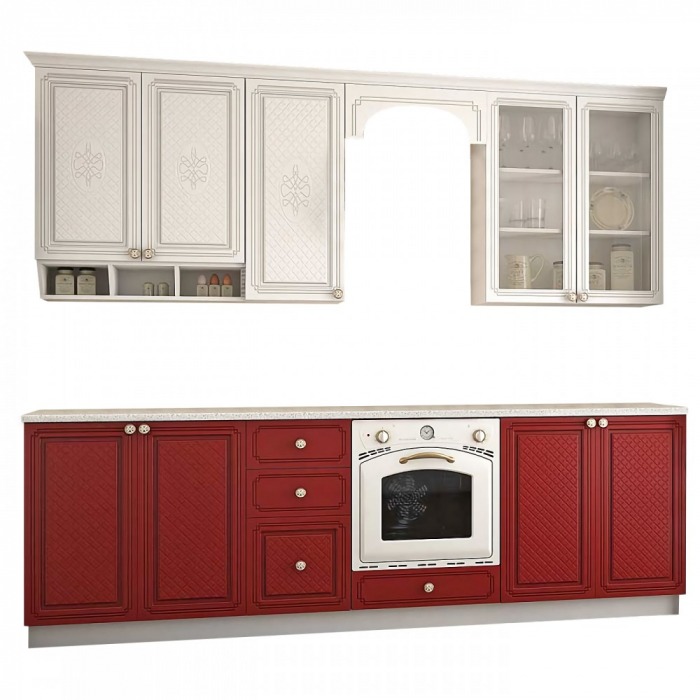 BUCATARIE VERSAILLES MDF 2.6M, ROSU [2]