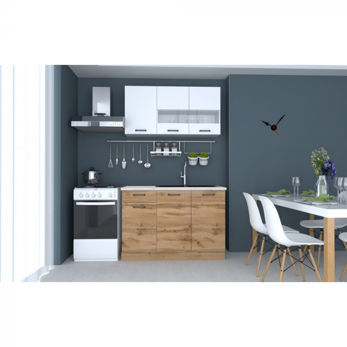 BUCATARIE VIO 1.2M STEJAR WOTAN+ALB [2]