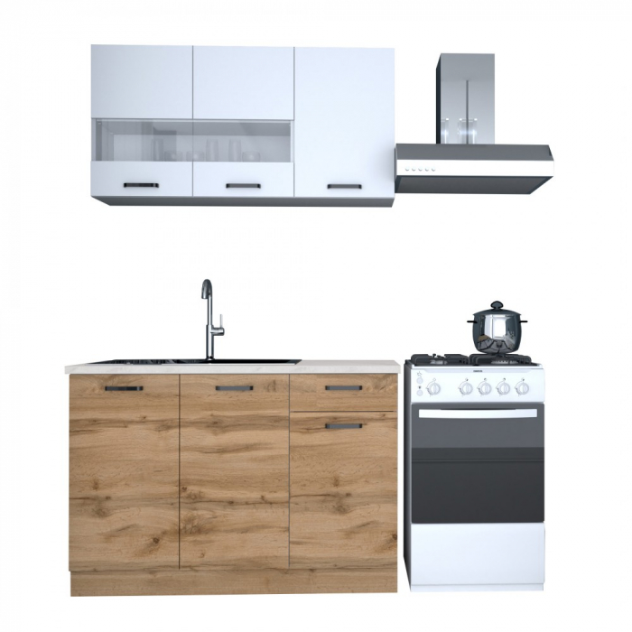 BUCATARIE VIO 1.2M STEJAR WOTAN+ALB [3]