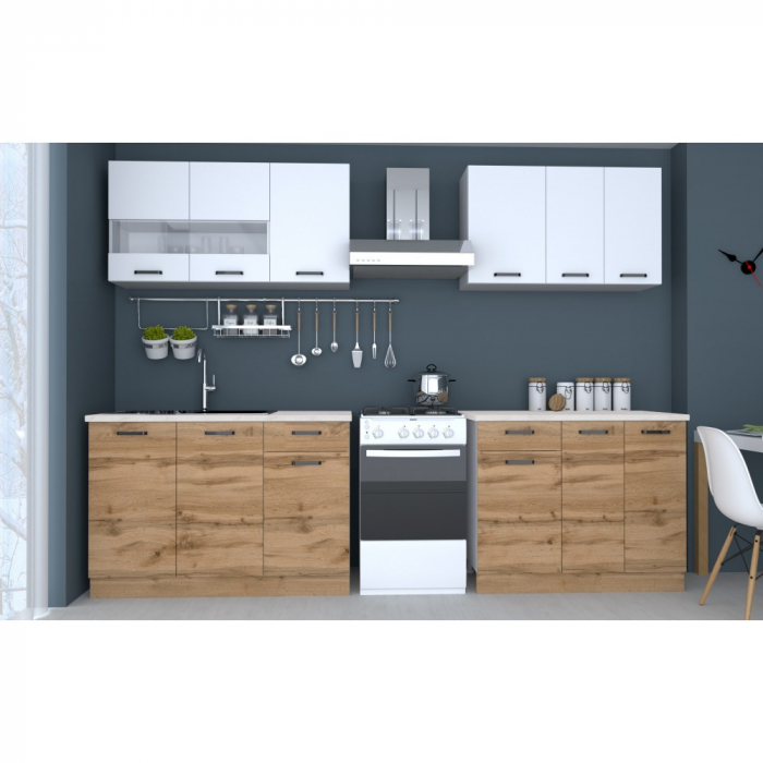 BUCATARIE VIO 2.2M STEJAR WOTAN+ALB [3]