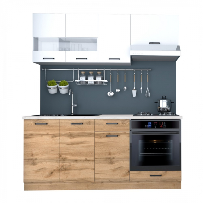 BUCATARIE VIO C 1.8M STEJAR WOTAN+ALB [2]