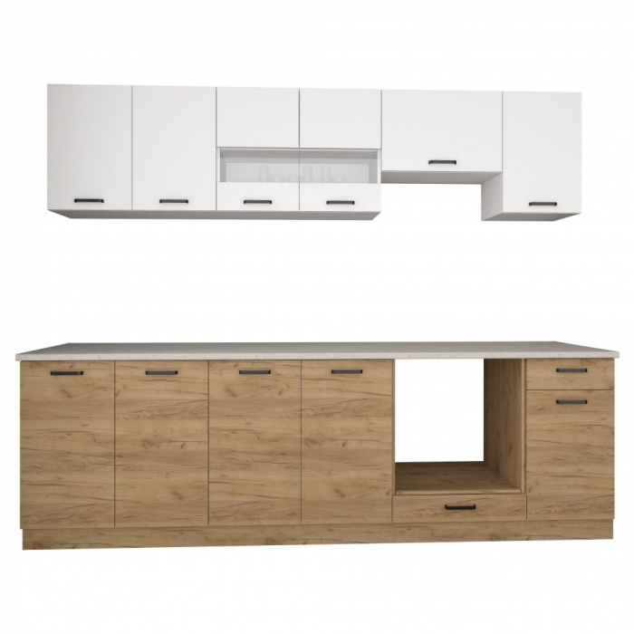 Bucatarie Vio C 2.6M stejar k003+alb [2]