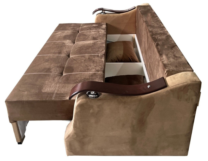 Canapea Extensibila Dana, 220x100x75 Cm, Velvet Crem [5]