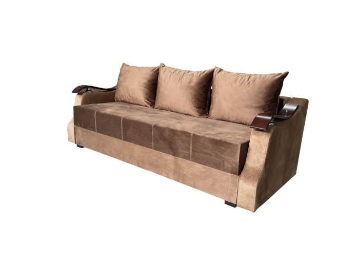 Canapea Extensibila Dana, 220x100x75 Cm, Velvet Verde, Crem [8]