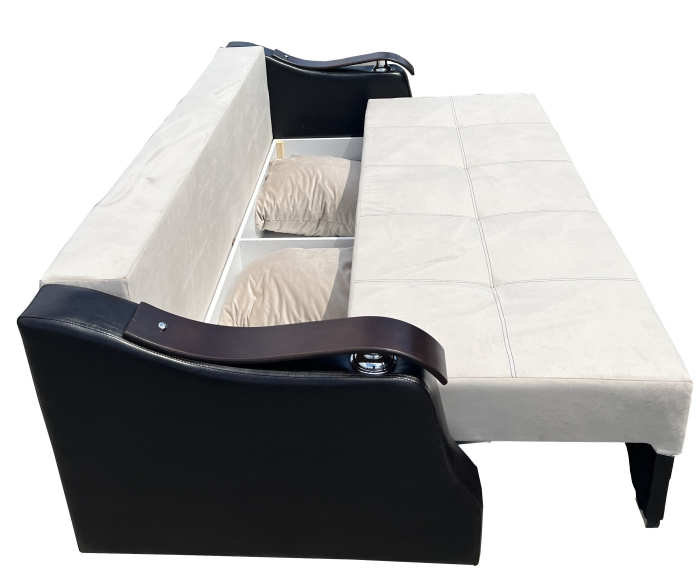 Canapea Extensibila Dana, 220x100x75 Cm, Velvet Cappuccino [4]