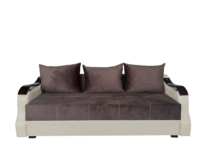 Canapea Extensibila Dana, 220x100x75 Cm, Velvet Verde, Crem [1]