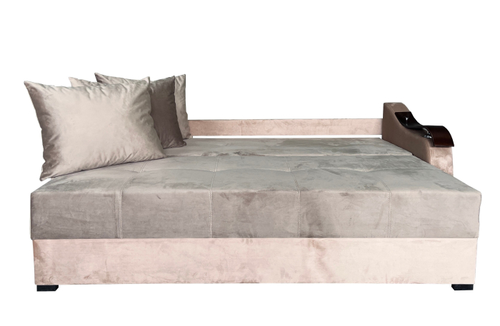Canapea Extensibila Dana, 220x100x75 Cm, Velvet Cappuccino [2]