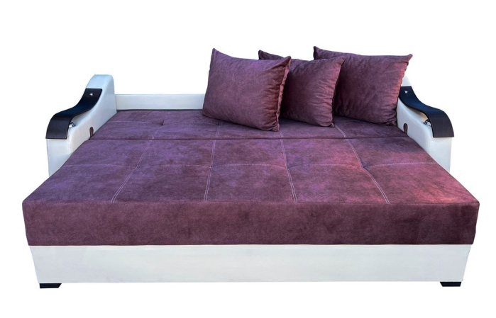 Canapea Extensibila Dana, 220x100x75 Cm, Visiniu, Alb [2]