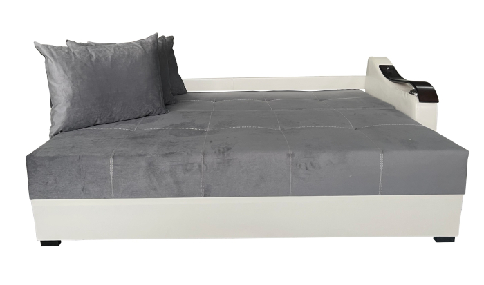 Canapea Extensibila Dana, 220x100x75 Cm, Velvet Gri [2]