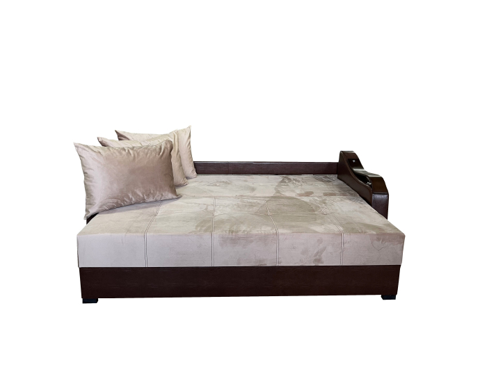 Canapea Extensibila Dana, 220x100x75 Cm, Velvet Cappuccino [2]