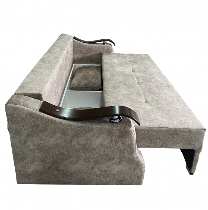 Canapea Extensibila Dana, 220x100x75 Cm, Velvet Verde, Crem [10]