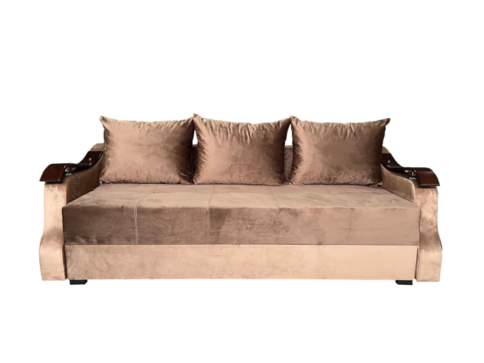 Canapea Extensibila Dana, 220x100x75 Cm, Velvet Verde, Crem [6]