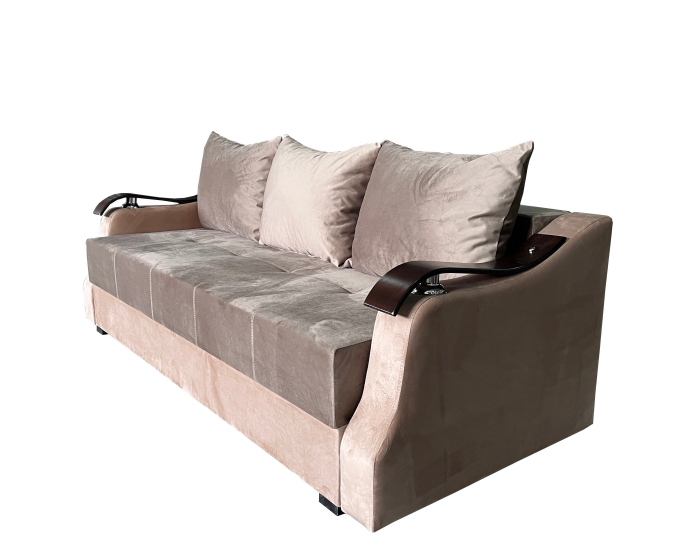 Canapea Extensibila Dana, 220x100x75 Cm, Velvet Cappuccino [3]