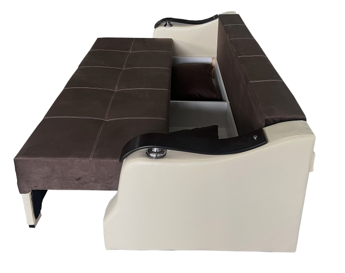 Canapea Extensibila Dana, 220x100x75 Cm, Velvet Cappuccino [5]