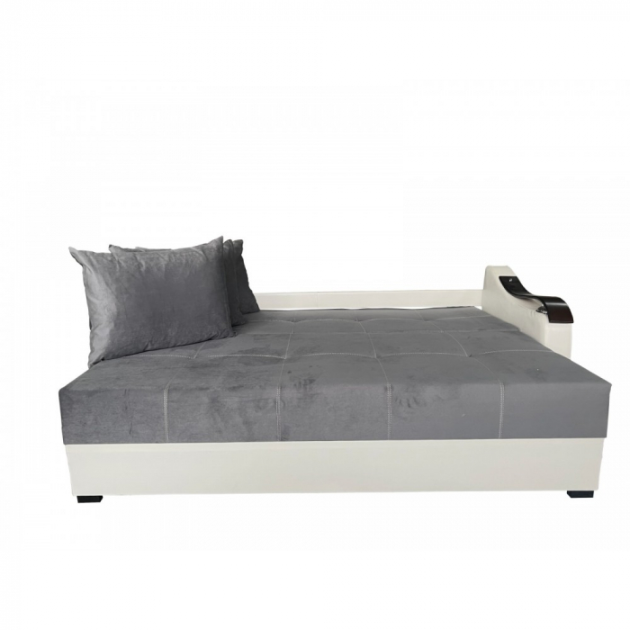 CANAPEA EXTENSIBILA DANA 220x100x75 CM, GRI, ALB [2]